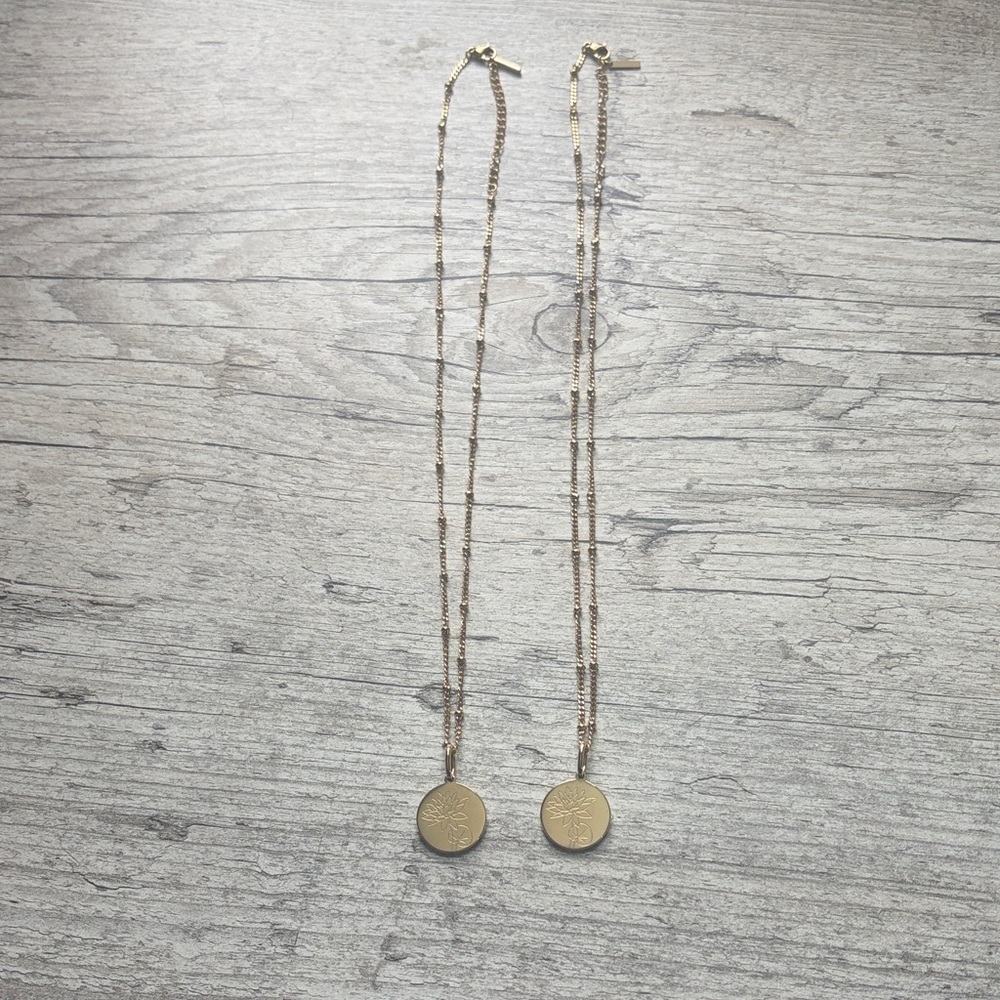 2 water Lilly Pendant Necklaces